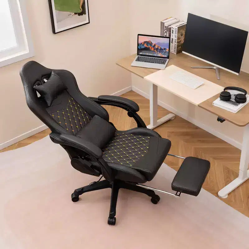 Costway Gaming Chair with Footrest Ergonomic Video Game Computer Chair with Headrest