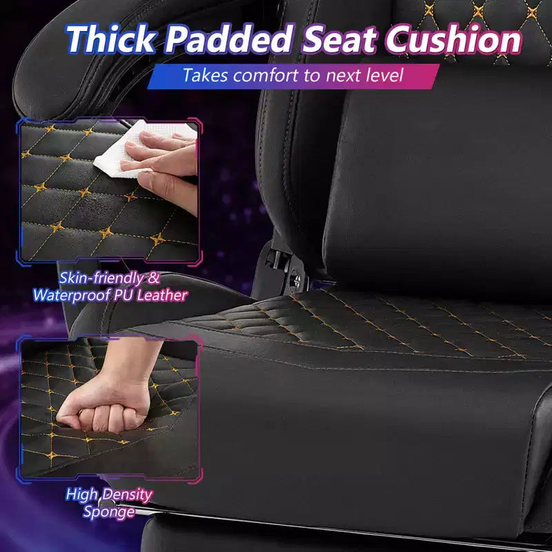 Costway Gaming Chair with Footrest Ergonomic Video Game Computer Chair with Headrest