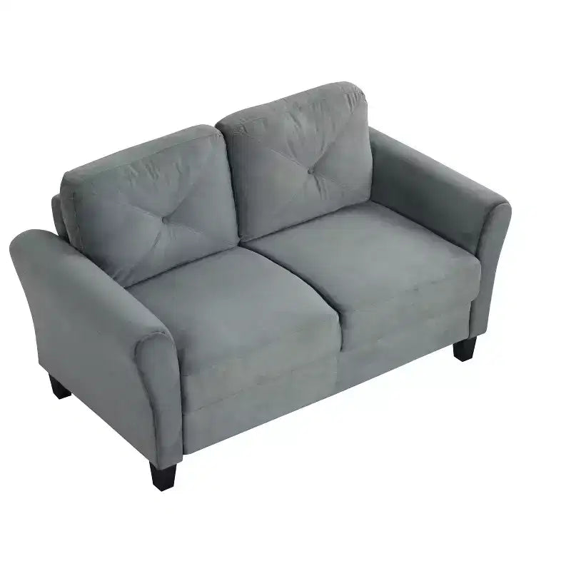 MAYEERTY Two Seaters Comfortable Sofa Velvet for Living Room Bedroom Small Space Gray