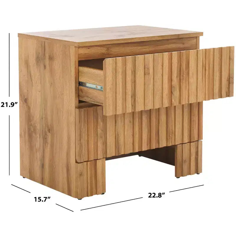 Conall 2 Drawer Nightstand - NST3103 - Oak - Safavieh
