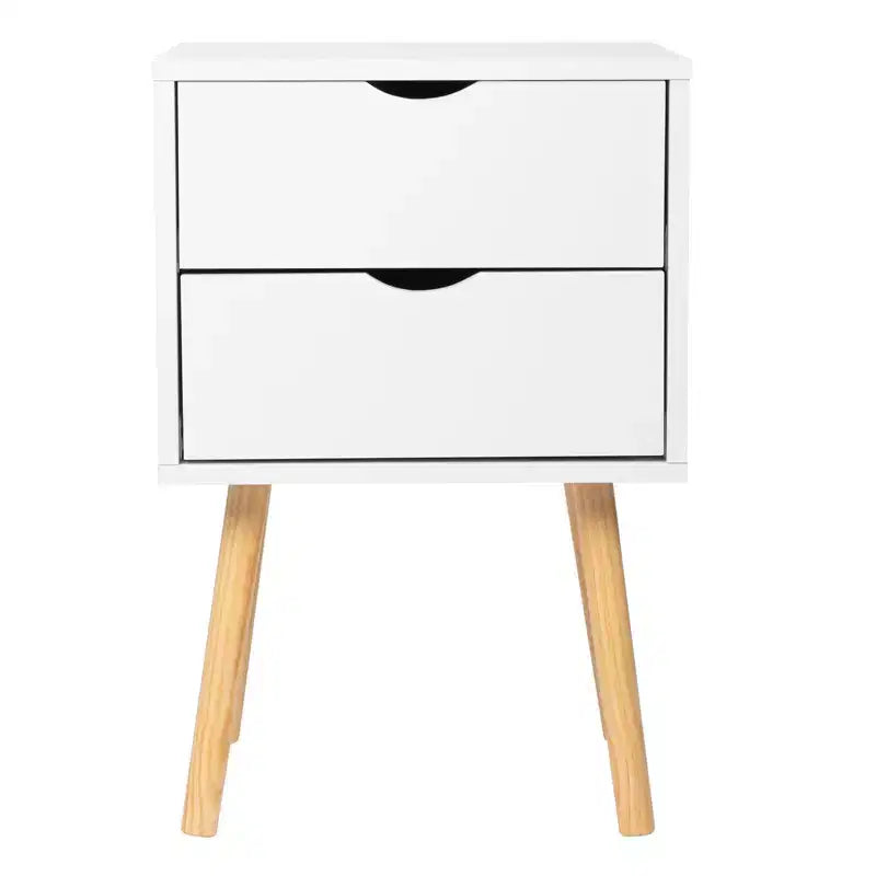 Karl Home 2-Drawer White MDF 15.75in. W Nightstands - Set of 2