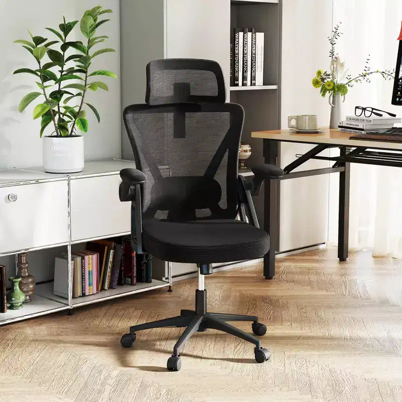 Costway Ergonomic Mesh Office Chair w/ Adjustable Lumbar Support & Headrest Black