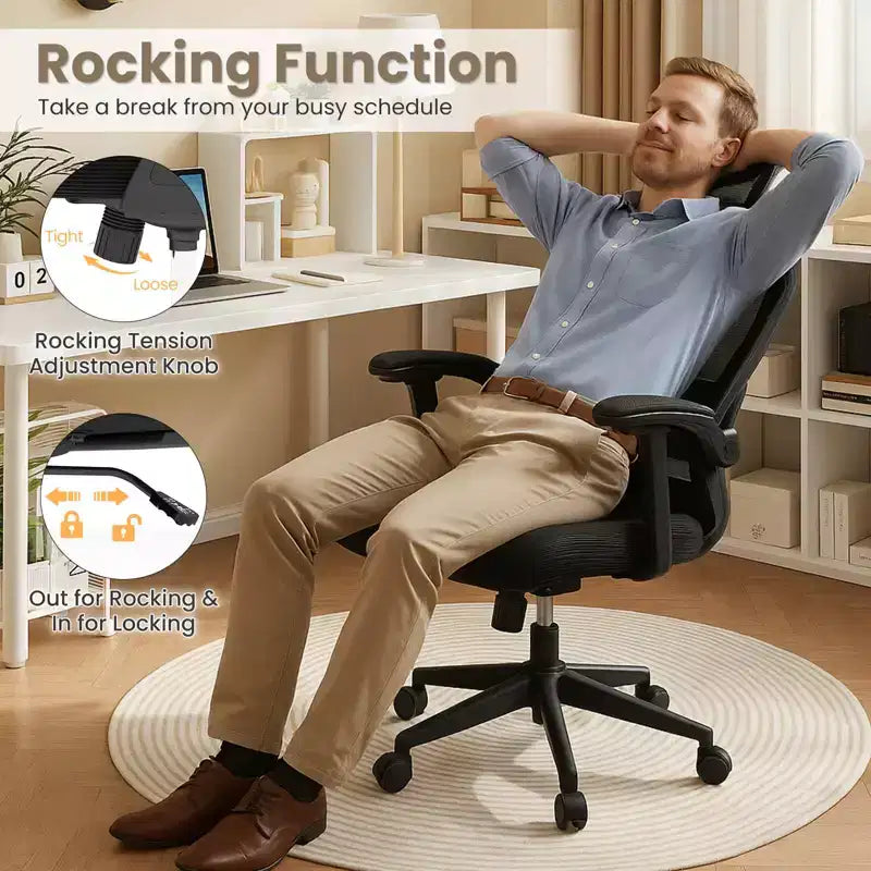 Costway Ergonomic Mesh Office Chair w/ Adjustable Lumbar Support & Headrest Black