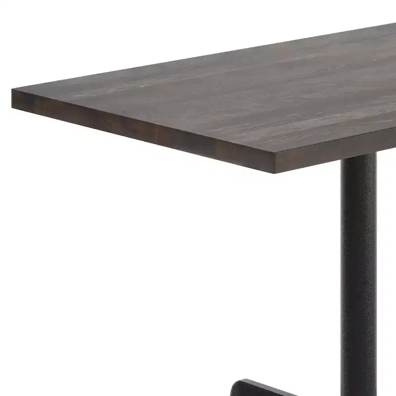 Flash Furniture Bennett Rectangular Solid Wood Commercial Indoor Tabletop with 23.75 x 29.5 Dining Height Rust-Resistant Cast Iron X-Base