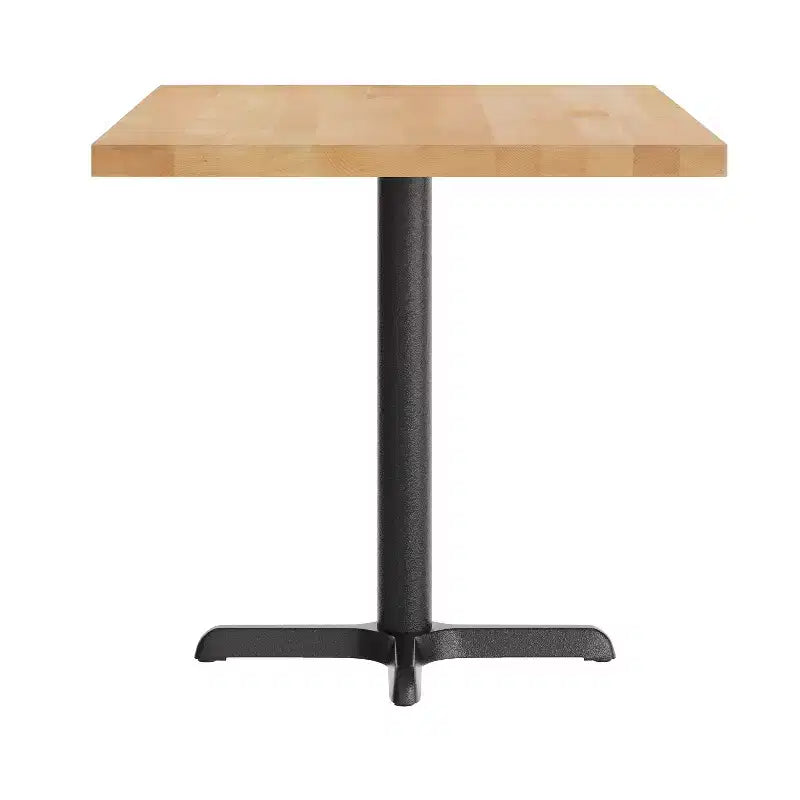Flash Furniture Bennett Rectangular Solid Wood Commercial Indoor Tabletop with 23.75 x 29.5 Dining Height Rust-Resistant Cast Iron X-Base
