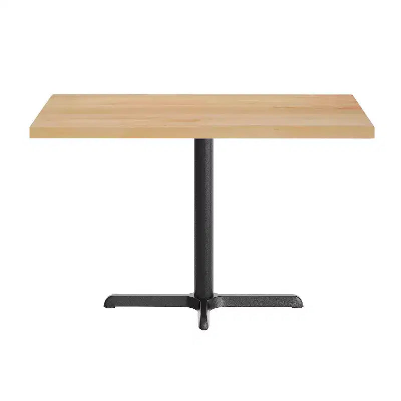 Flash Furniture Bennett Rectangular Solid Wood Commercial Indoor Tabletop with 23.75 x 29.5 Dining Height Rust-Resistant Cast Iron X-Base