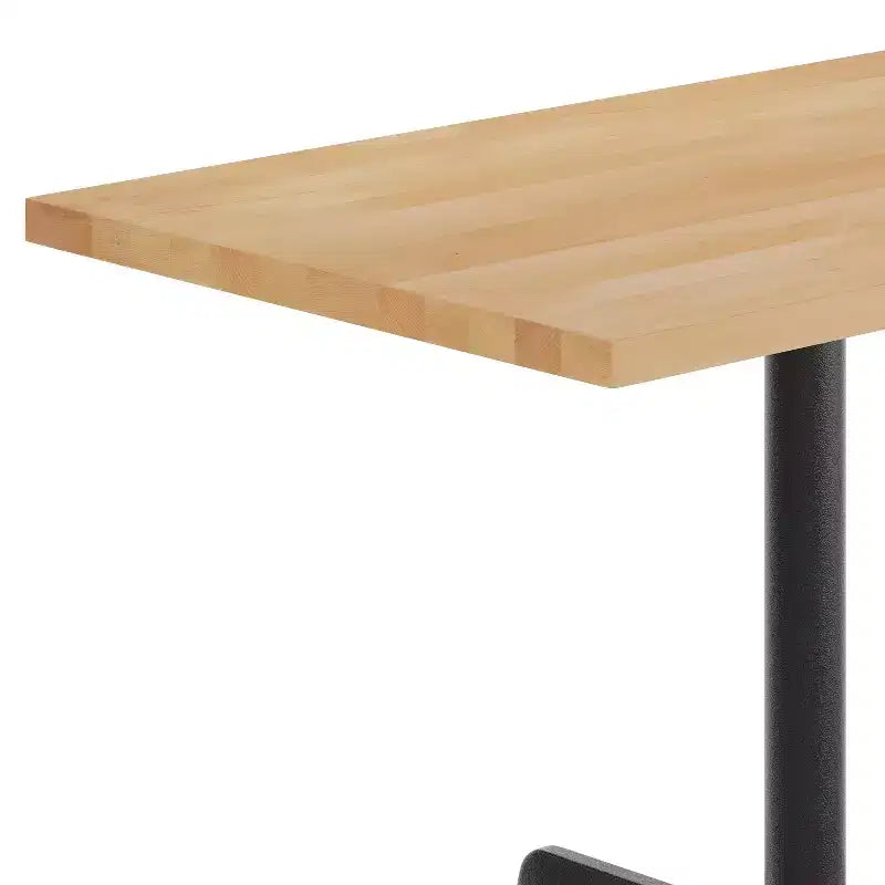 Flash Furniture Bennett Rectangular Solid Wood Commercial Indoor Tabletop with 23.75 x 29.5 Dining Height Rust-Resistant Cast Iron X-Base