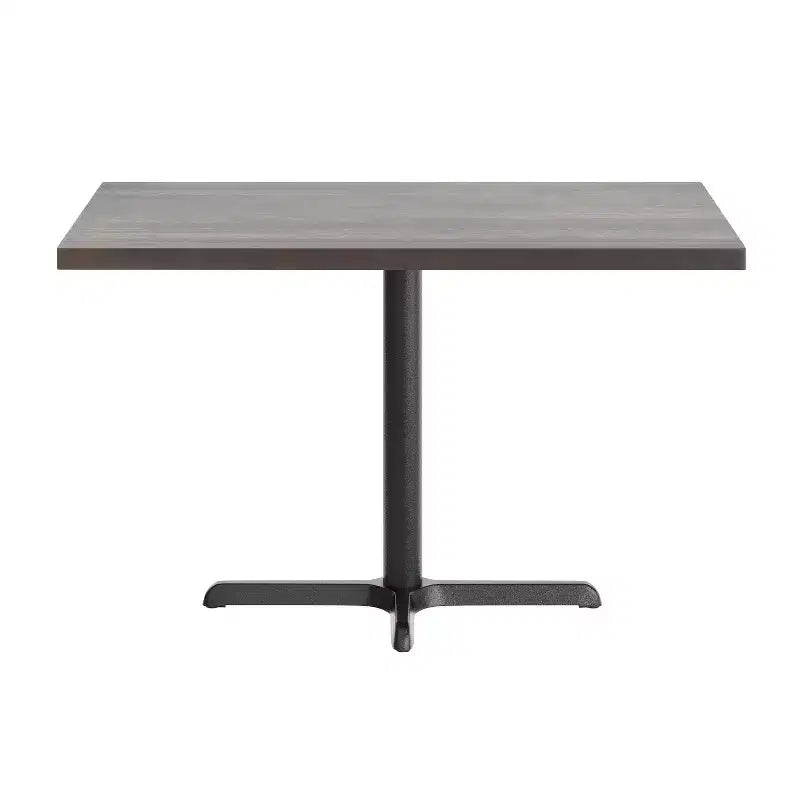 Flash Furniture Bennett Rectangular Solid Wood Commercial Indoor Tabletop with 23.75 x 29.5 Dining Height Rust-Resistant Cast Iron X-Base