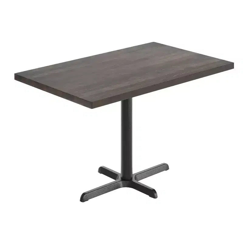 Flash Furniture Bennett Rectangular Solid Wood Commercial Indoor Tabletop with 23.75 x 29.5 Dining Height Rust-Resistant Cast Iron X-Base