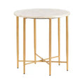 Crestview Collection Round Gold Marble Accent_End Table
