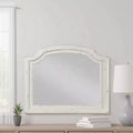 Royal Hampton Wall Mount Dresser Mirror, Beveled Glass, 38x47, Rustic Washed White