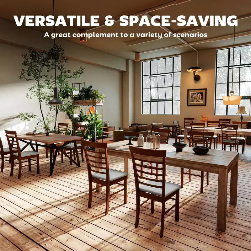 Wooden Dining Chairs Set of 2, Farmhouse Upholstered Kitchen Chairs with Rubber Wood Frame