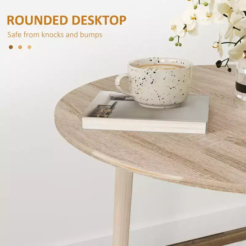 Folding Dining Table, Round Drop Leaf Kitchen Table for Small Spaces with Wood Legs