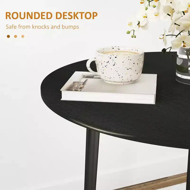 Folding Dining Table, Round Drop Leaf Kitchen Table for Small Spaces with Wood Legs