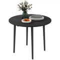 Folding Dining Table, Round Drop Leaf Kitchen Table for Small Spaces with Wood Legs