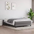 Bed Frame Dark Grey Polyester, Plywood, Engineered Wood Full