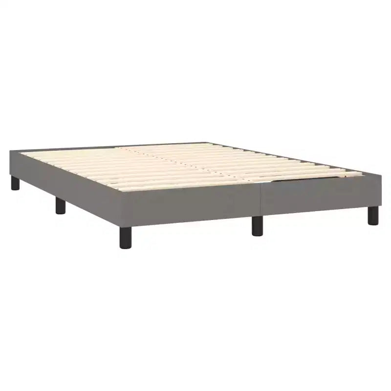 Bed Frame Dark Grey Polyester, Plywood, Engineered Wood Full