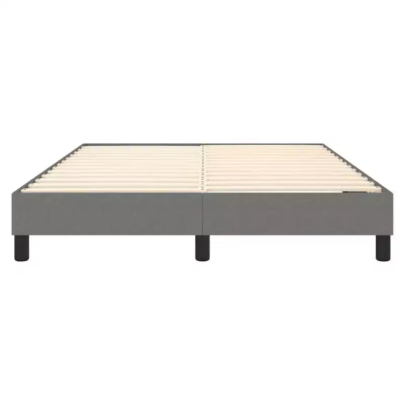 Bed Frame Dark Grey Polyester, Plywood, Engineered Wood Full