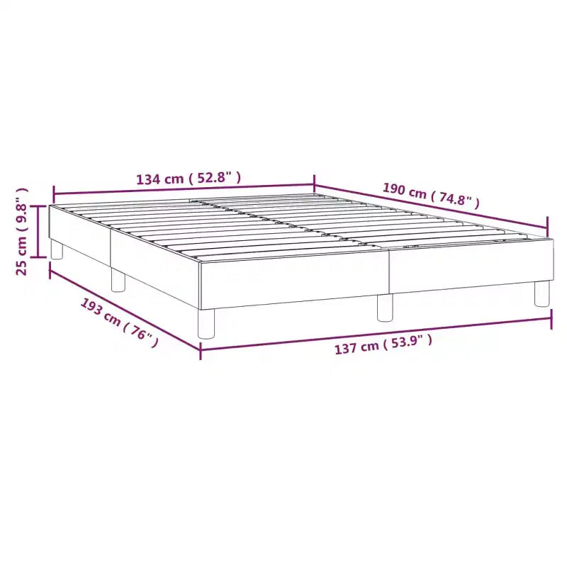 Bed Frame Dark Grey Polyester, Plywood, Engineered Wood Full