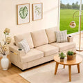 Modern 89 in 3-Seater Sofa for Living Room, Comfy Couches with Deep Seat,Chenille Couch with Cup Holders and Side Storage Pockets for Apartment Lounge