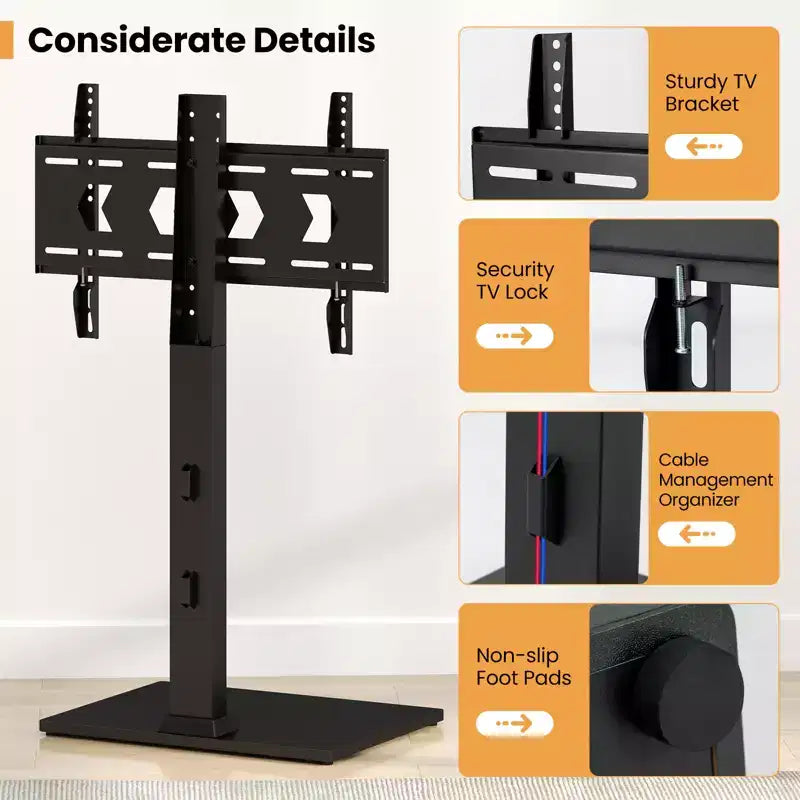 Costway Floor TV Stand Universal TV Stand for 32-70 Inch TVs up to 110 lbs Mount Stand