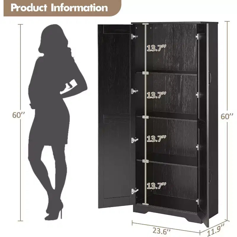 Double-door tall cabinet, compact and elegant without taking up much space, perfect for entryways, bedroom corners