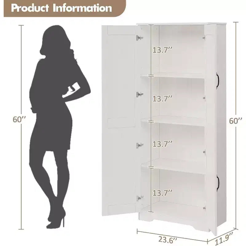 Double-door tall cabinet, compact and elegant without taking up much space, perfect for entryways, bedroom corners