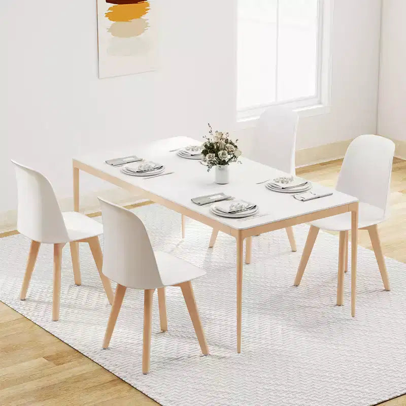 Costway Modern Dining Chairs Set of 4 Armless Kitchen Chairs 330 LBS Load Capacity