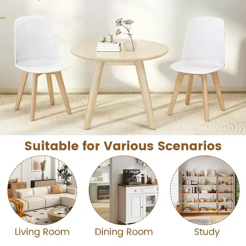 Costway Modern Dining Chairs Set of 4 Armless Kitchen Chairs 330 LBS Load Capacity