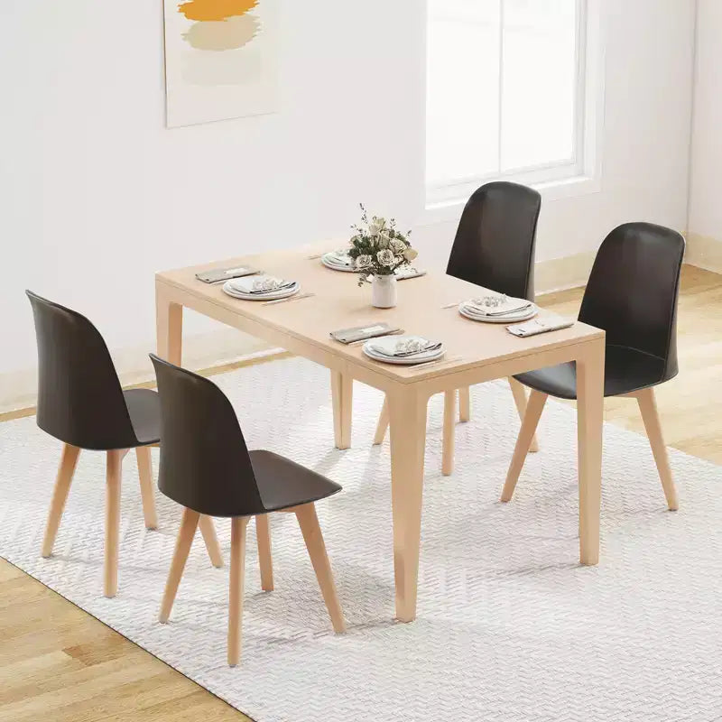 Costway Modern Dining Chairs Set of 4 Armless Kitchen Chairs 330 LBS Load Capacity