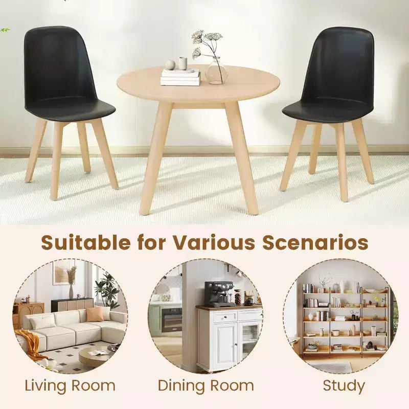 Costway Modern Dining Chairs Set of 4 Armless Kitchen Chairs 330 LBS Load Capacity