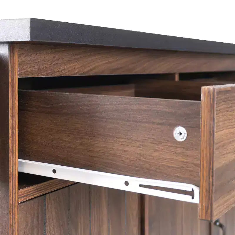 Kitchen Island with Trash Can Storage Cabinet, Kitchen Cart with Drop Leaf, Rolling Kitchen Island on Wheels with Adjustable Shelf and Drawer