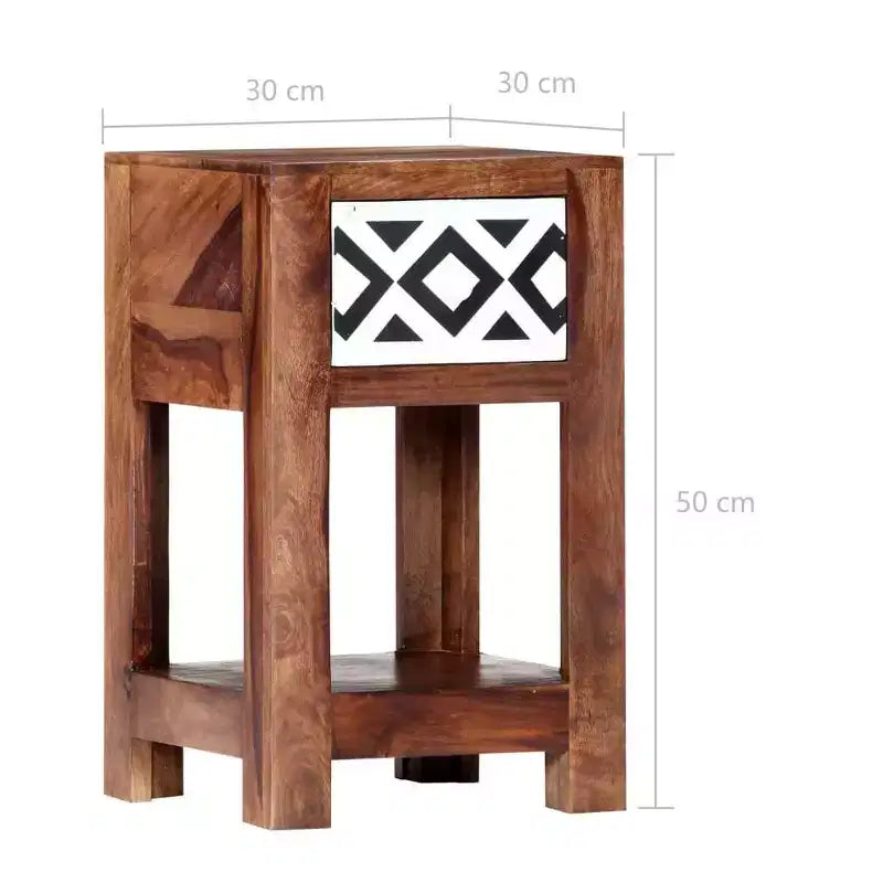 vidaXL Bedside Cabinet 11.8x11.8x19.6 Solid Acacia Wood