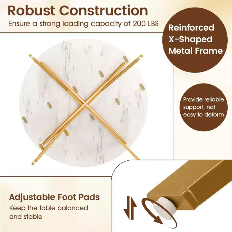 Costway Folding Dining Table 47 Extendable Round Kitchen Table w/Drop Leaves for Home