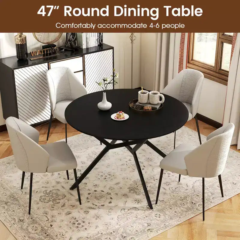 Costway Folding Dining Table 47 Extendable Round Kitchen Table w/Drop Leaves for Home