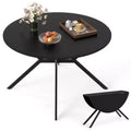 Costway Folding Dining Table 47 Extendable Round Kitchen Table w/Drop Leaves for Home