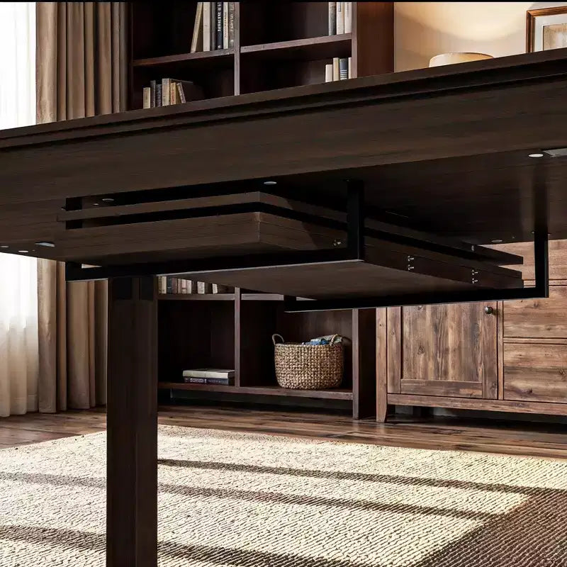 Famapy Walnut Multi-Functional Dining Game Table Convertible Table  Dining, Office & Board Game Station