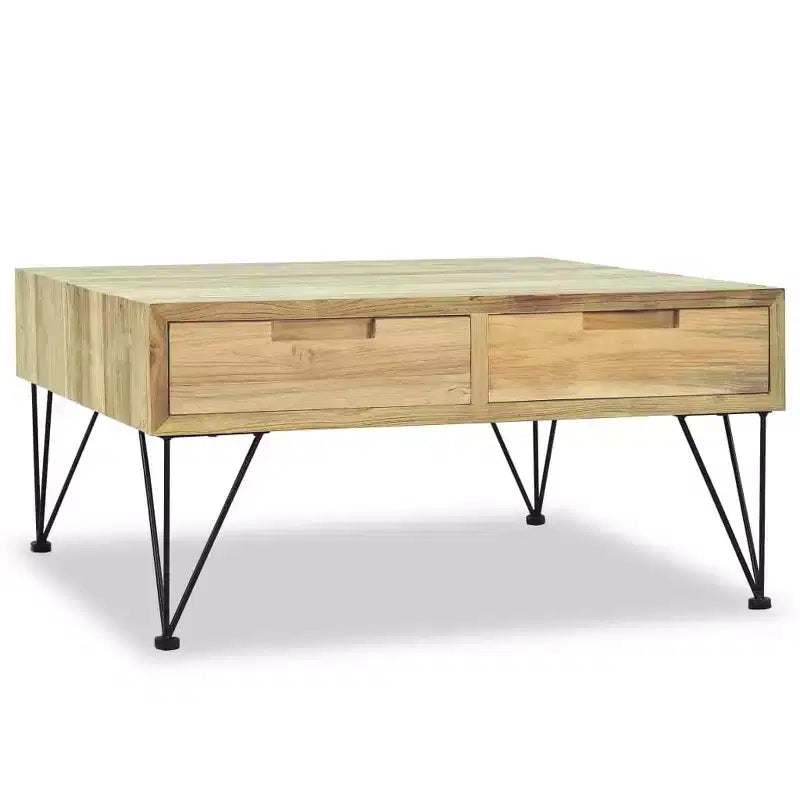 vidaXL Coffee Table 31.5x31.5x15.7 Solid Teak