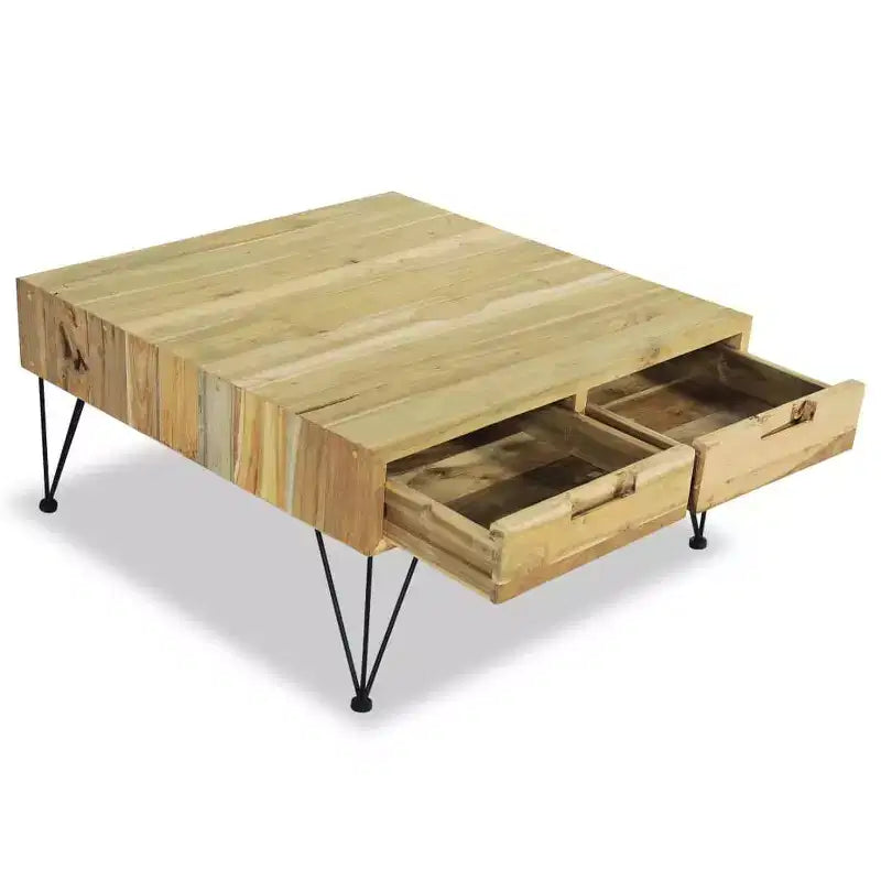 vidaXL Coffee Table 31.5x31.5x15.7 Solid Teak