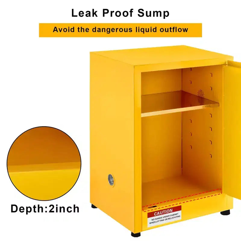 17 x 17 x 22 Galvanized Steel Safety Cabinet - Industrial-Grade Flammable Storage with Adjustable Shelf