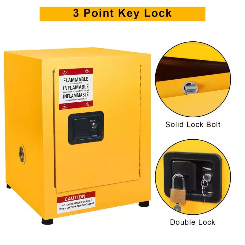 17 x 17 x 22 Galvanized Steel Safety Cabinet - Industrial-Grade Flammable Storage with Adjustable Shelf