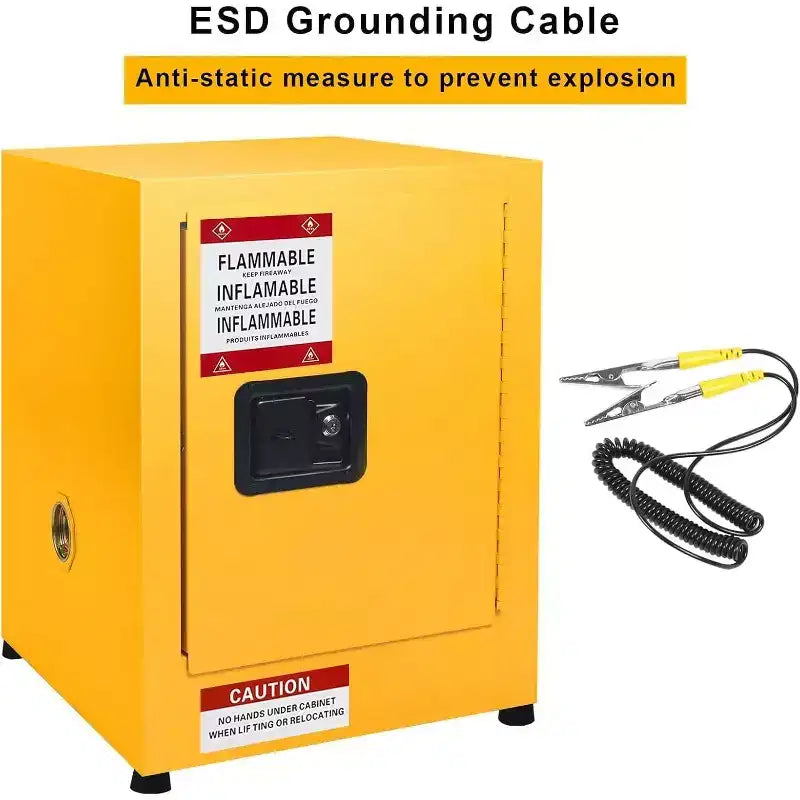 17 x 17 x 22 Galvanized Steel Safety Cabinet - Industrial-Grade Flammable Storage with Adjustable Shelf