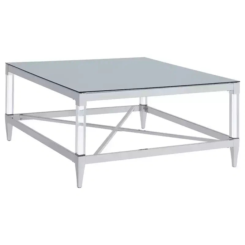 Coaster,Lindley Square Tempered Mirror Acrylic Coffee Table