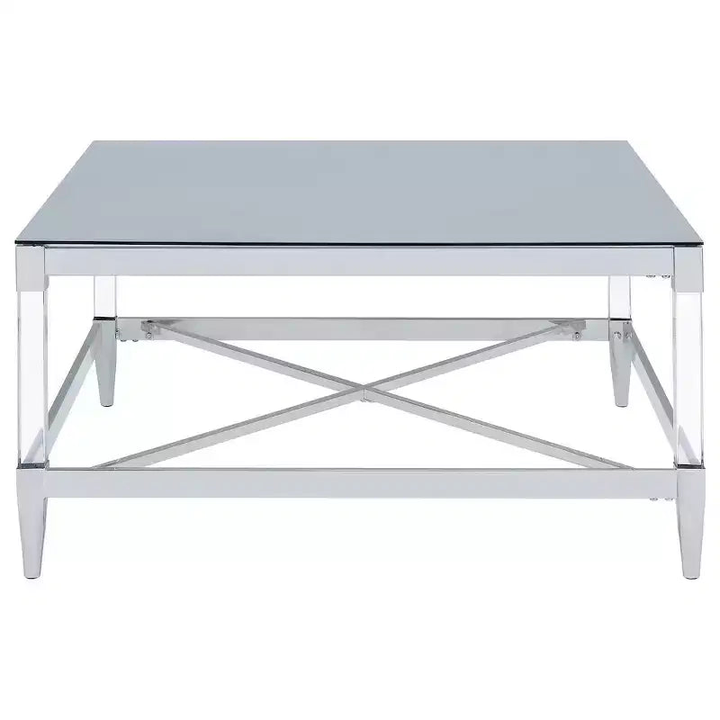 Coaster,Lindley Square Tempered Mirror Acrylic Coffee Table