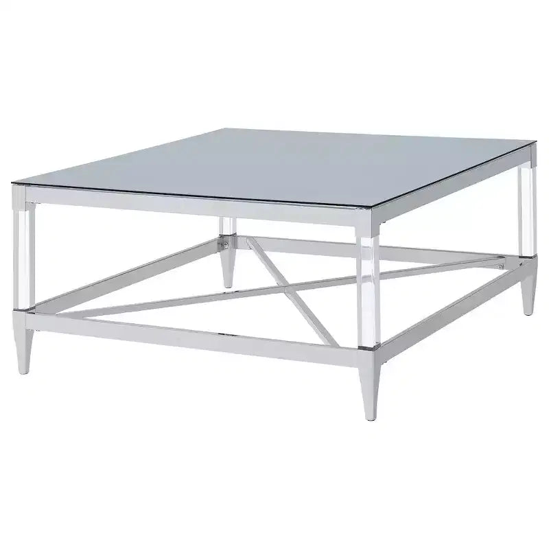 Coaster,Lindley Square Tempered Mirror Acrylic Coffee Table