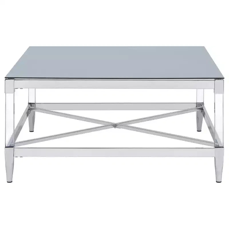 Coaster,Lindley Square Tempered Mirror Acrylic Coffee Table