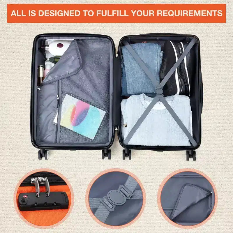 24 inch Expandable Hard Shell Carry On Luggage with Spinner Wheels, Hardside Carry On Suitcase with Tsa Lock, Lightweight Hardshell Suitcase
