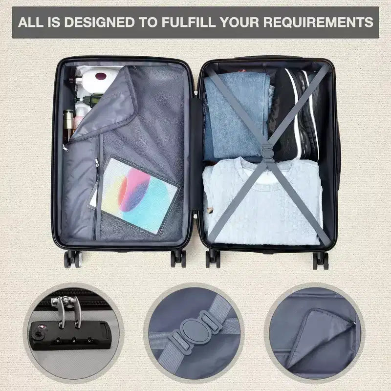 24 inch Expandable Hard Shell Carry On Luggage with Spinner Wheels, Hardside Carry On Suitcase with Tsa Lock, Lightweight Hardshell Suitcase