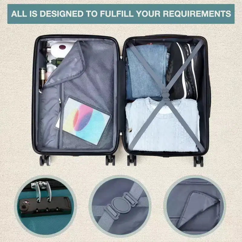 24 inch Expandable Hard Shell Carry On Luggage with Spinner Wheels, Hardside Carry On Suitcase with Tsa Lock, Lightweight Hardshell Suitcase