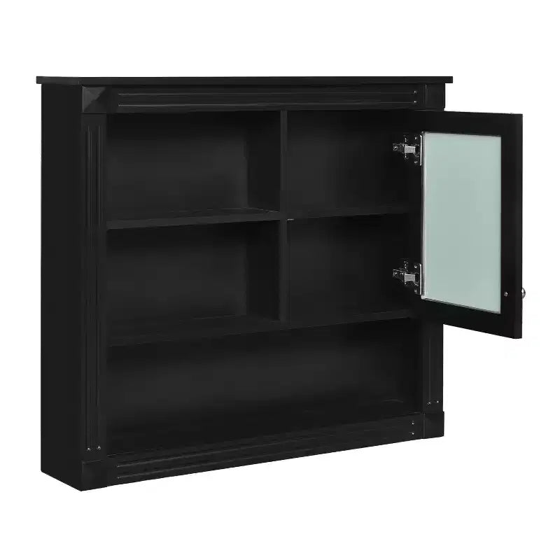 FAMYYT 32 in. W x 28 in. H Rectangular MDF Medicine Cabinet with Mirror, 5 Removable Shelves, Soft-closing Hinges